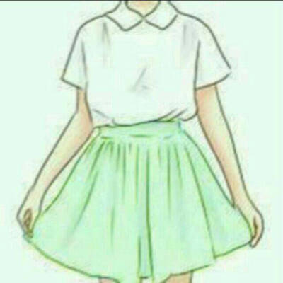 半身`裙系`女头【浅绿】