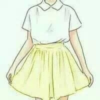 半身`裙系`女头【浅黄】