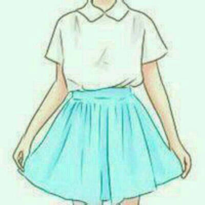 半身`裙系`女头【荧光蓝】