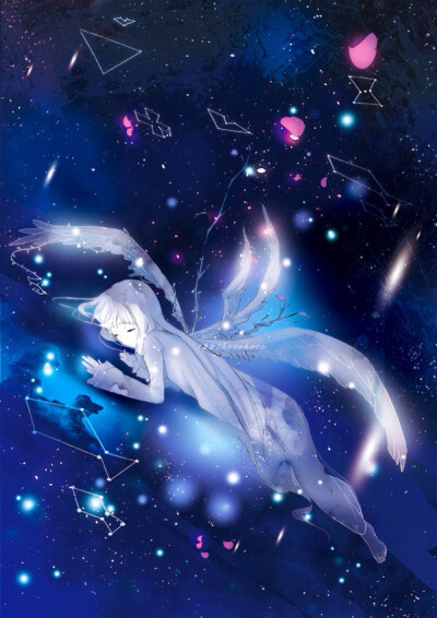 【插画 来自kotokoto】我梦想有一天,明亮的星星绽放在湛蓝天空下