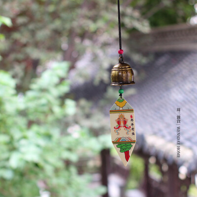 复古民族风铃东巴驼铃祈福铃铛金属铃铛装饰挂件阳台餐厅装饰挂件