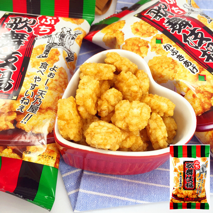 日本进口零食品 天乃屋歌舞伎扬 膨化米果67g膨化香脆小米球