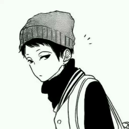 手绘情侣头，男