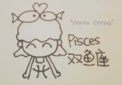 手绘，双鱼，星座，壁纸，头像