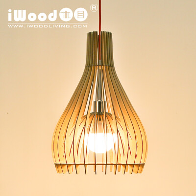 木目iWood 原木吊灯 北欧客厅灯餐厅卧室书房创意灯装饰吧台灯具