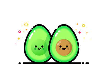 Avocado / 牛油果/ 鳄梨 / icon / 小图案/ 趣味 /设计/dribbble