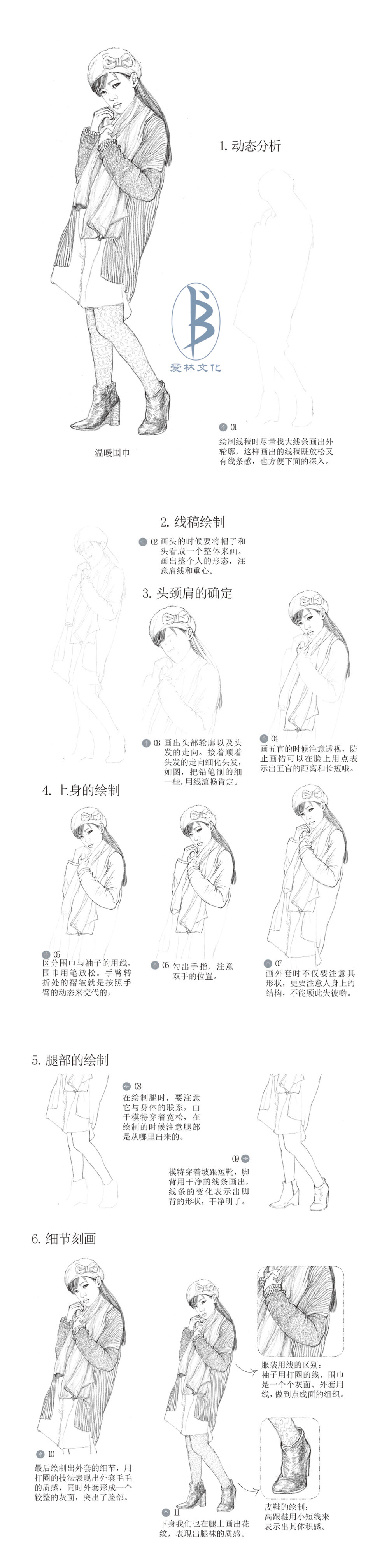 本案例摘自人民邮电出版社出版《绘画高手这样画——人物速写》--爱林文化制作