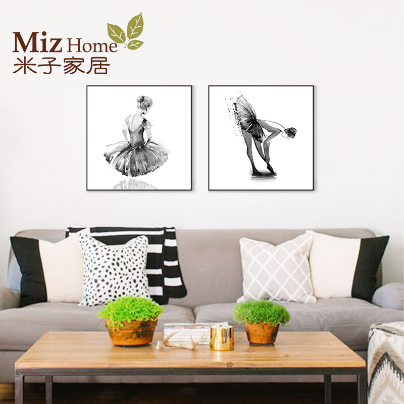 浅浅足尖鞋&mdash;芭蕾舞联画 北欧装饰画客厅沙发背景墙画卧室挂画