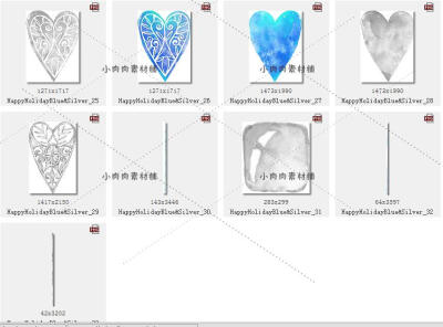 手绘水彩圣诞节假日五星爱心铃铛彩球装饰免扣设计素材PNG21