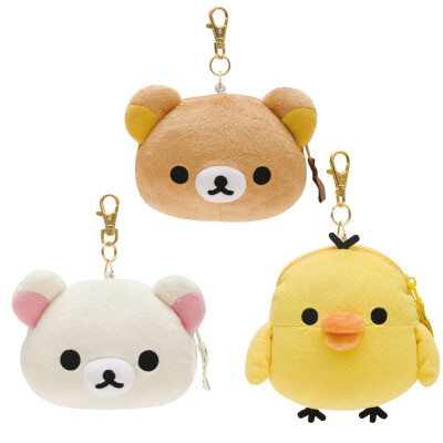 8月预订Rilakkuma 轻松熊金属挂钩毛绒票夹零钱包。单选