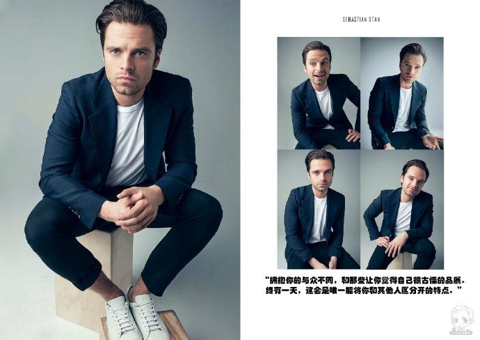 【不知道字幕组】#Sebastian Stan##384翻译#August Man完整采访. 说他是自己最严厉的批评者.
想过没当演员的话也许会成为玩具制作师, 还表示如果在一个孤岛上的话希望能有无限量的披萨可以吃其他的采访回答都在下面的图里~下载链接: O网页链接 (包括英文原版,汉化版还有高清图片)