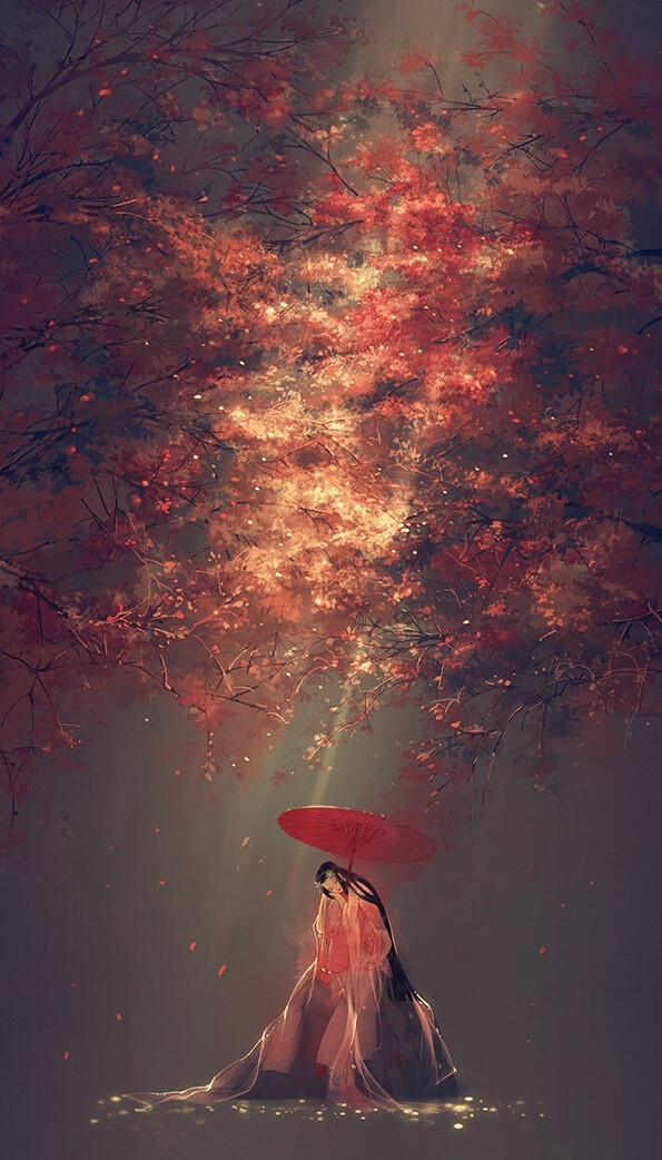 伊吹五月，剑三，七秀，黄昏，伞，暖色系