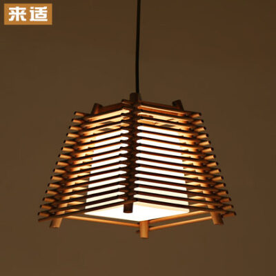 创意现代日式灯具韩式简约原木榻榻米客厅餐厅3头led木质实木吊灯