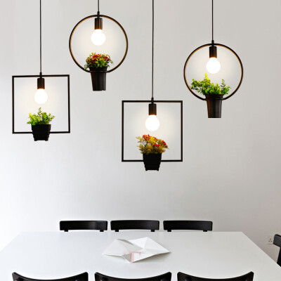 【灯的艺术与设计】简约美式田园餐厅工作室咖啡厅铁艺植物吊灯