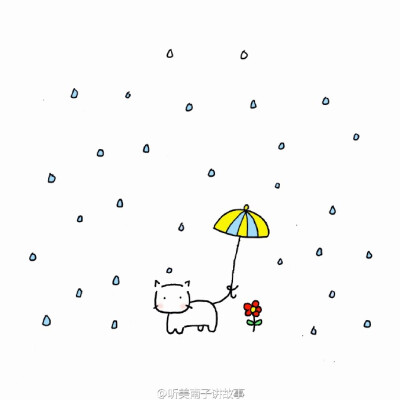 小插画上色前后对比第二辑。#美南子的简笔画教程##手帐#