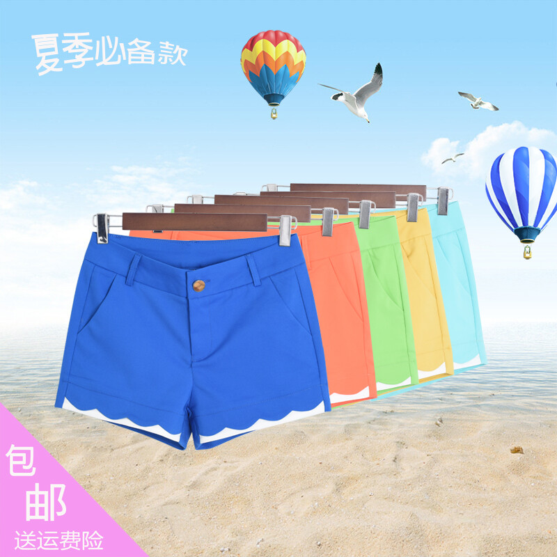 【天天特价】糖果色弹力短裤女夏休闲显瘦学生百搭热裤高腰阔腿