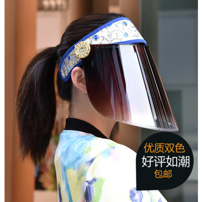 高级电动车防晒帽女士夏天骑车空顶遮阳帽女遮脸防紫外线防风凉帽