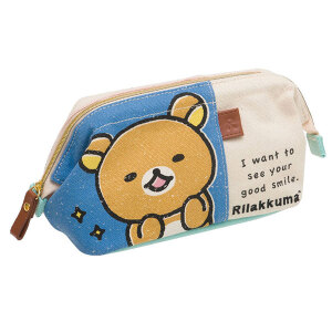 8月预订Rilakkuma 轻松熊 新表情系列 帆布刺绣小物化妆包