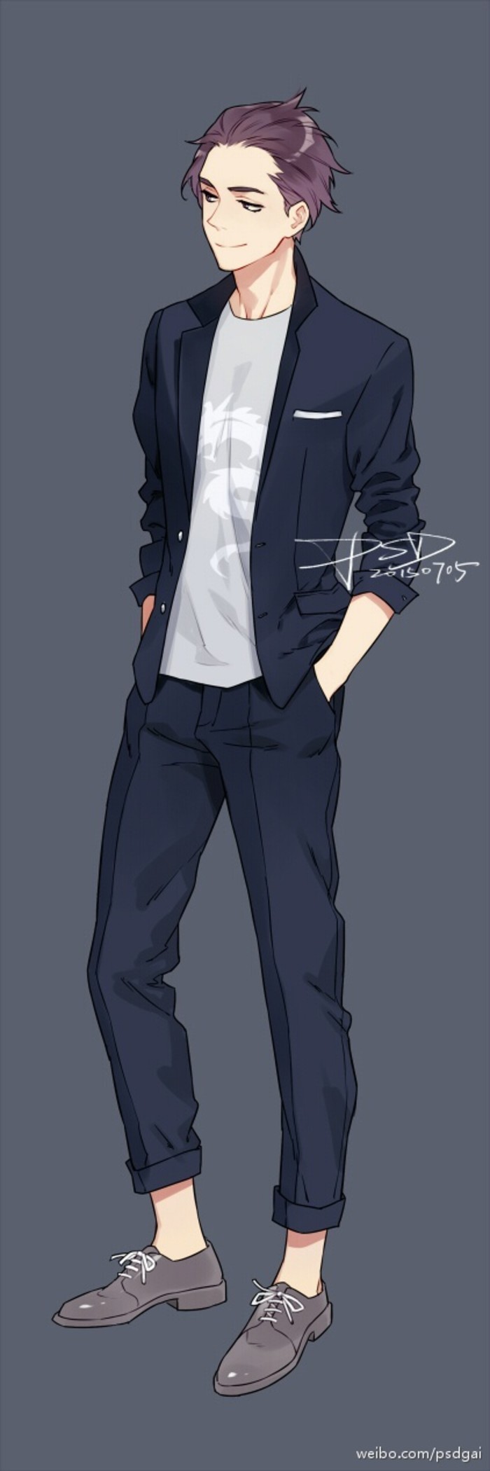 服装男生搭配人物人设素材设计