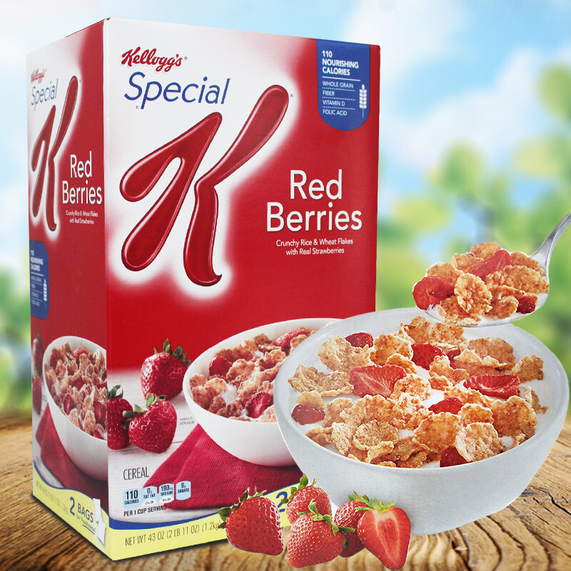 美国进口Kellogg's家乐氏小红莓麦片麦米片1200g营养早餐