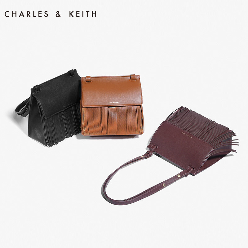 CHARLES&amp;KEITH 单肩包 CK280150533 女式欧美流苏斜背挎包