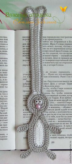 Bookmark rabbit crochet pattern by Zabelina Amigurumi LittleOwlsHut Закладки для книг ручной работы. Ярмарка Мастеров - ручная работа "Зайка" вязаная закладка. Handmade.