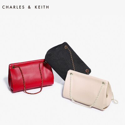 CHARLES&amp;KEITH 单肩包 CK220670465 女式金属链条时尚手拎包