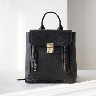 「我爱你店ILYS 995」欧美简约高级牛皮百搭双肩包复古女款背包