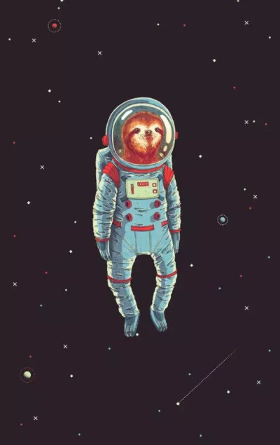 R 壁纸 行走在太空的树懒