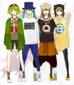 歌名：ドーナツホール （Donut hole）
词曲：ハチ（米津玄师）
歌：GUMI 初音ミク 巡音ルカ 镜音リン