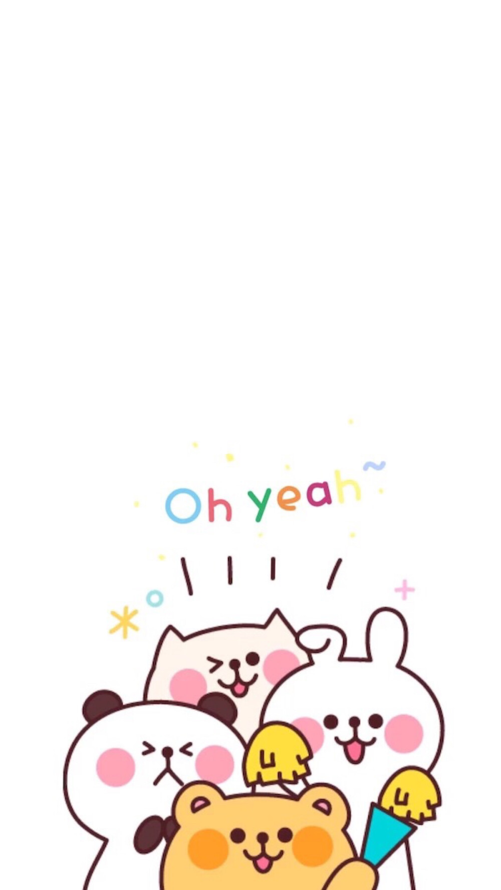 可爱简单插画萌物平铺卡通手机壁纸78637871