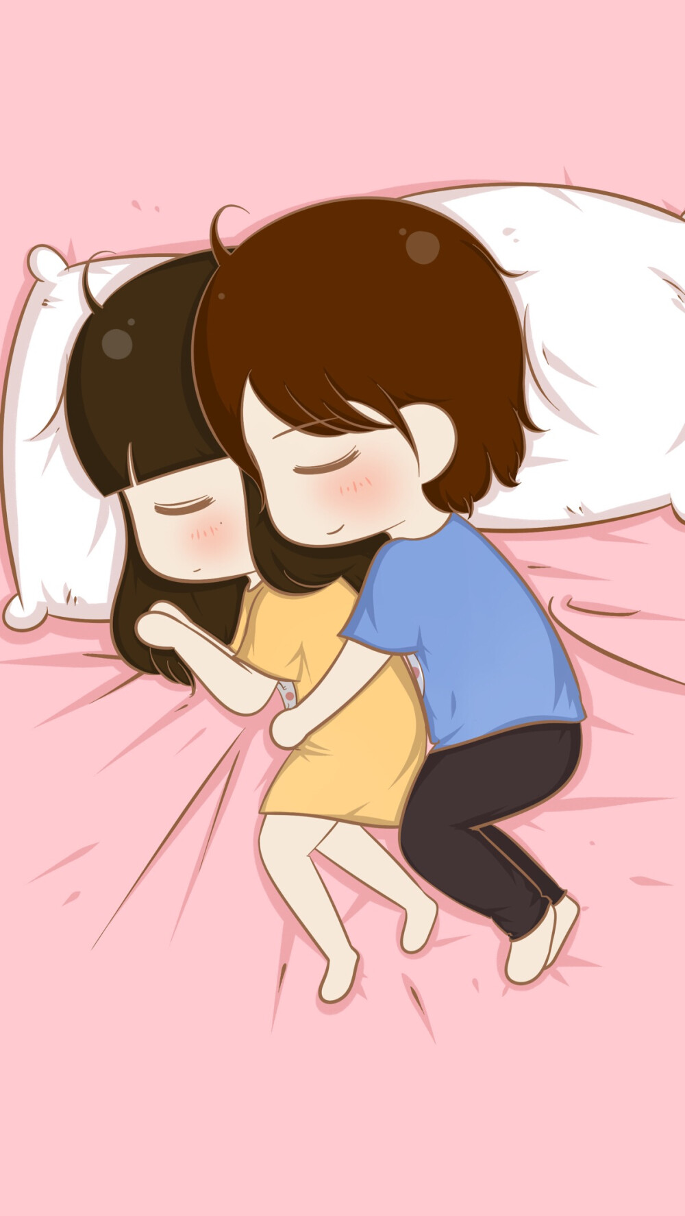 小希与阿树情侣睡姿壁纸