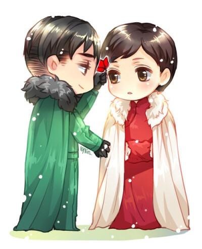 老九门--启红“这花，很配你。”绘师：点点水