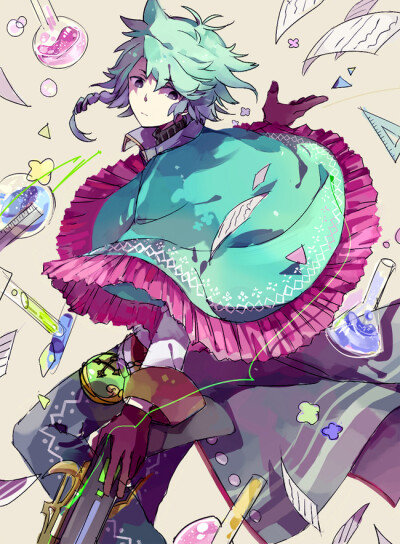 来自 @史诗肥鸽 的所长！总算看见一张画出了所长飘逸的裙摆呢。四散纷飞的化学仪器很有感觉。不过试管内的试液不能超过试管体积的1/3☆
梅露可物语【已有授权】【【未经原作者允许严禁二次转载。严禁商用。】】梅露…