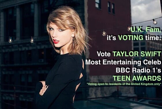  U.K. fam! Vote for Taylor as the Most Entertaining Celeb in @BBCR1's Teen Awards: https://t.co/yXkqBqdAlx https://t.co/9fdyIOqaTO