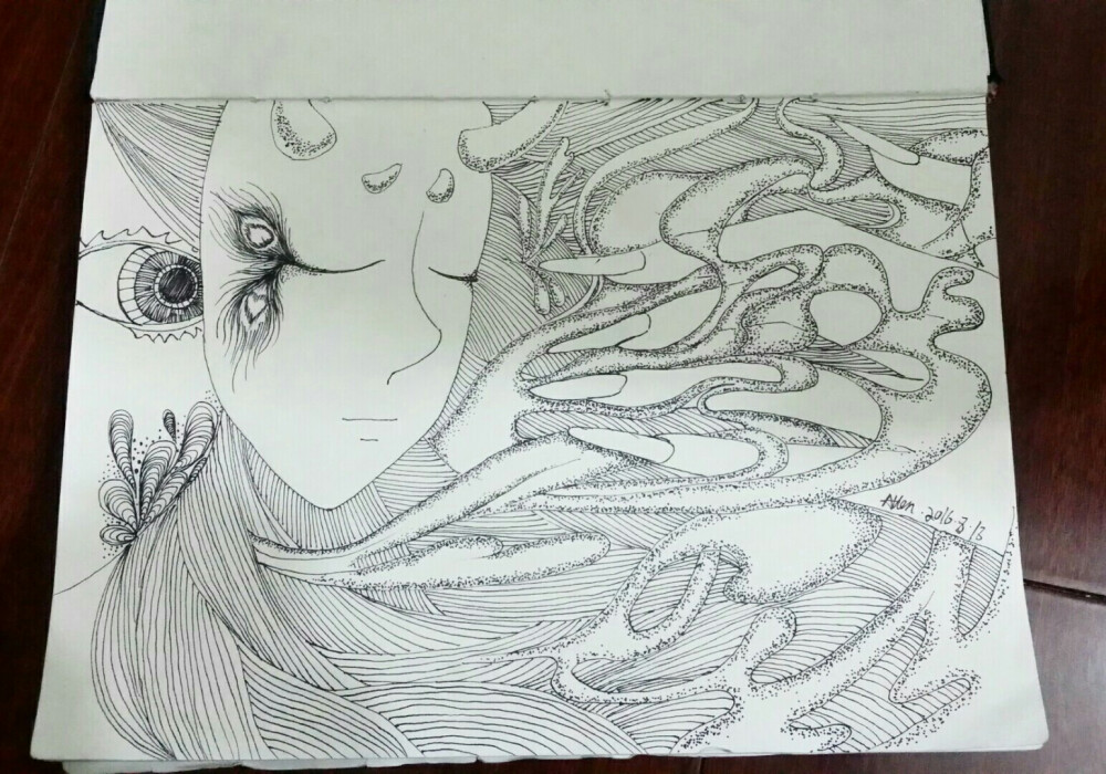 线描 插画 鬼节