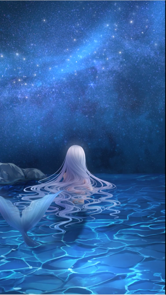 奇迹 暖暖 人鱼 艾丽莎 海沫夏歌 唯美 壁纸 头像 星空 水 背影