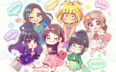 阿松 女子松 松女 小松子 空子 轻子 一子 十四子 椴子 少女 osoko Karako choroko ichiko jyushiko todoko 动漫 二次元 插图 同人