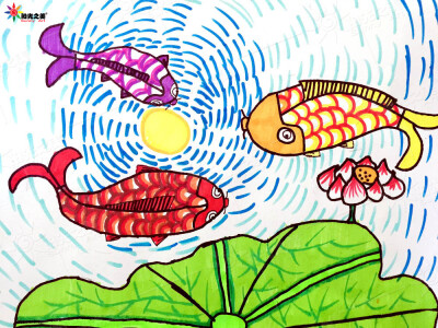 水墨江南 儿童画作品 少儿美术思维绘画 阳光之美儿童画