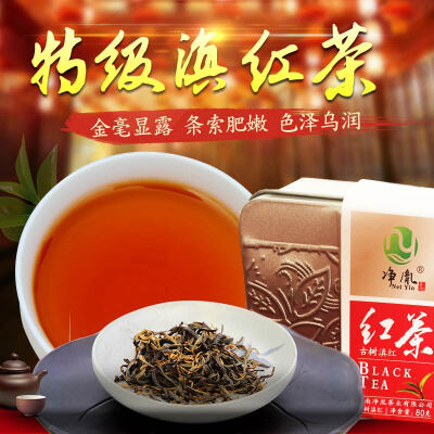 净胤 临沧古树红茶 云南滇红 特级工夫红茶散装滇红功夫茶160g