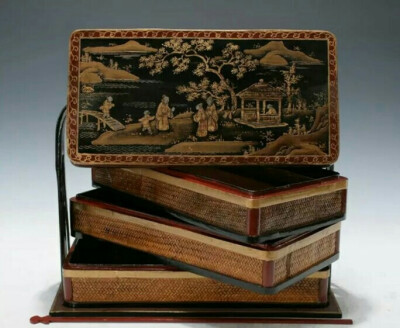 竹编饭盒