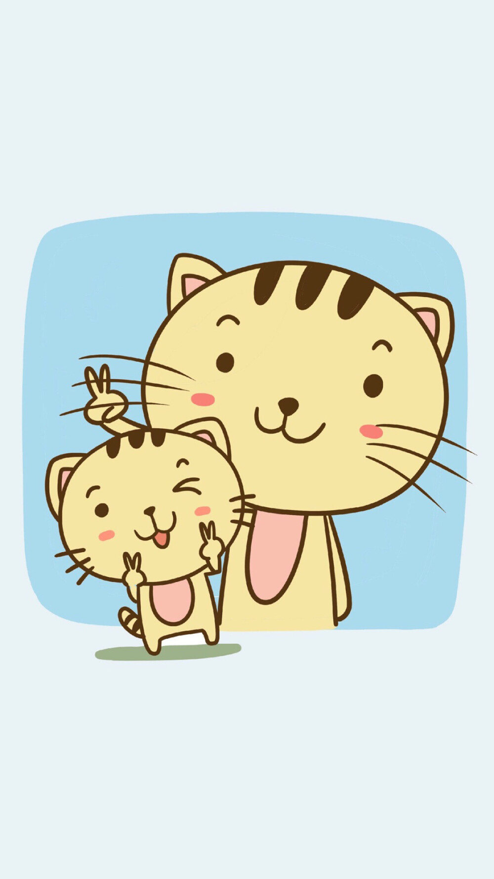 亲子系列可爱简单卡通猫咪壁纸78637871