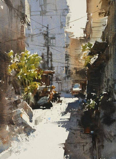 来自水彩艺术家 Chien Chung Wei （简忠威）绘画作品一组 (转)建筑的光和影，水彩的世界