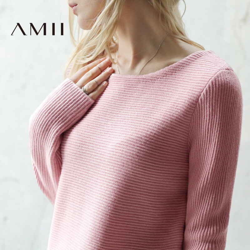 Amii2016冬装 艾米女装店短款套头女士针织毛衣