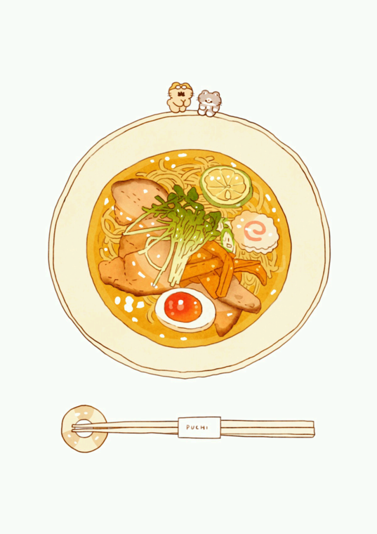 美食 插画 面