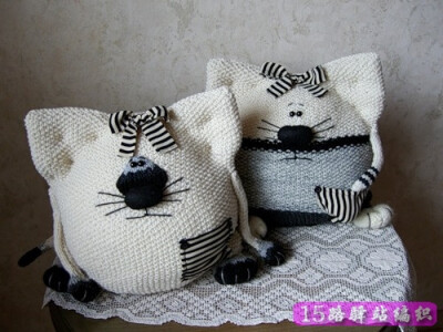 有趣的动物造型的抱枕编织款式图片大全|棒针作品秀 - 15路驿站