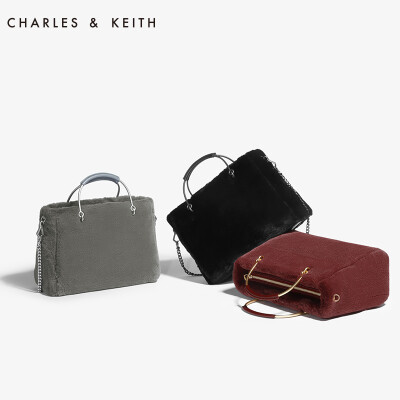 CHARLES&amp;KEITH 手拎包 CK230741468 复古风仿皮毛女士单肩包