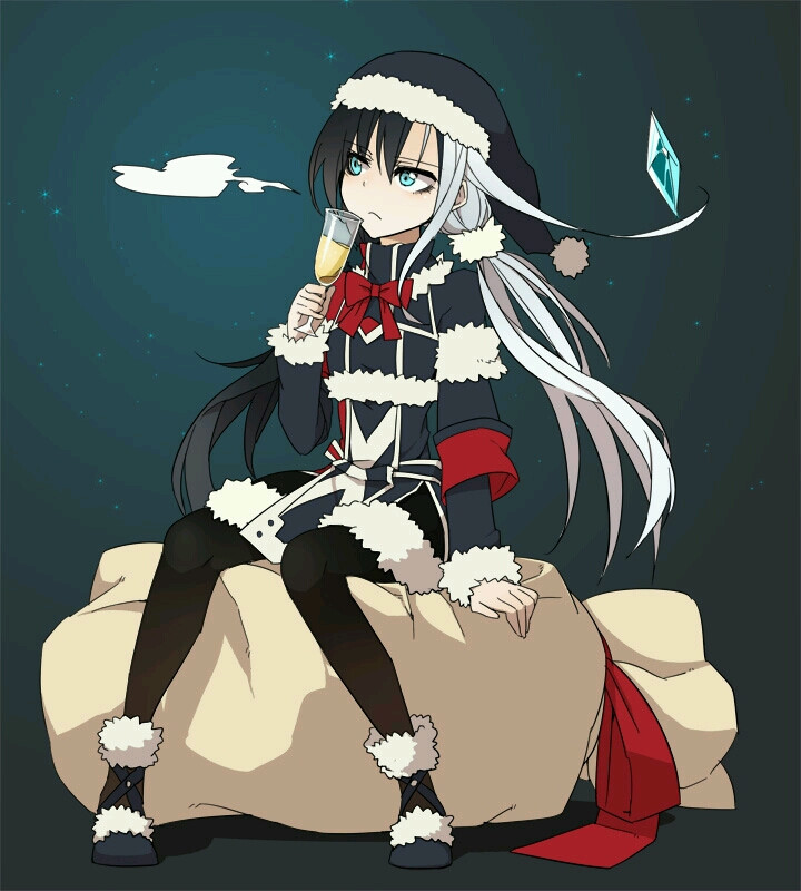 画师カイダ id=33832135 女 女图 酷 帅 御姐 长发 黑发 白发 蓝眸