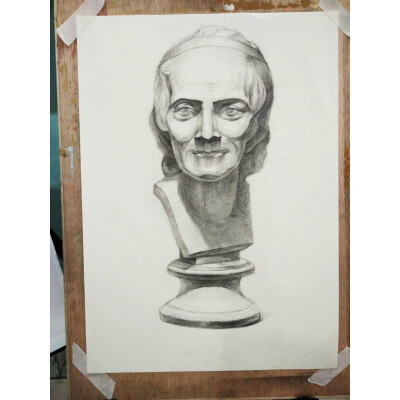 石膏头像 临摹 伏尔泰 高二狗 小渣渣 冷卿