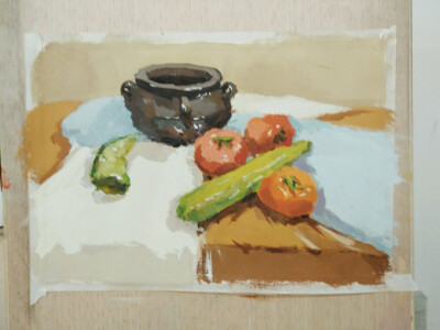 水粉静物 临摹 小渣渣 高二狗 冷卿